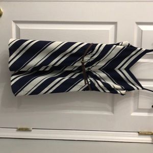 Navy and white striped dress